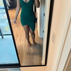 Elegant Green Wrap Dress